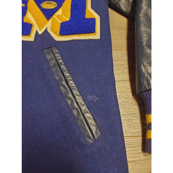 Vintage 50s University of Michigan Wolverines Football Varsity Letterman Jacket - Picture 5 of 9
